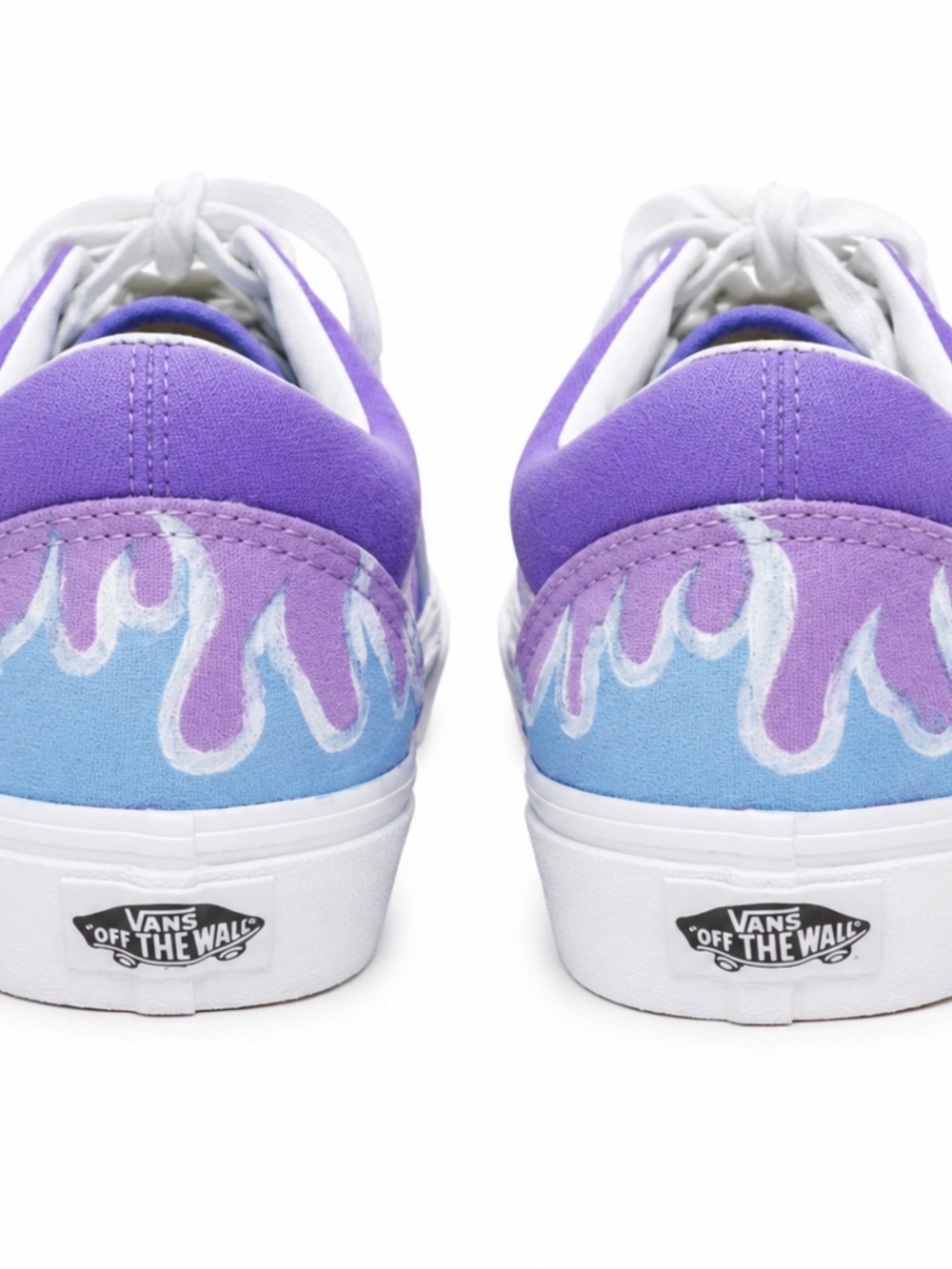 Custom Painted Vans Old Skool Ombre Blue Purple Drip Shoes W 9.5 M 8 - Picture 3 of 7